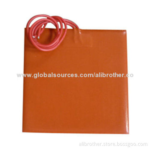 Silicone Heater, 150x150mm, 12V, 120W, with 100k thermistor, 3M tape